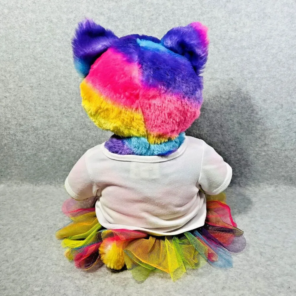 Build A Bear Rainbow Kitty Cat w/Outfit Love Wins Shirt Tutu Plush Swirl Stripes